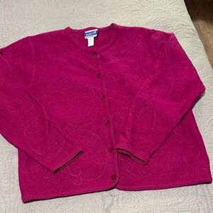 Vintage Pendleton Women's Fuchsia Wool Cardigan